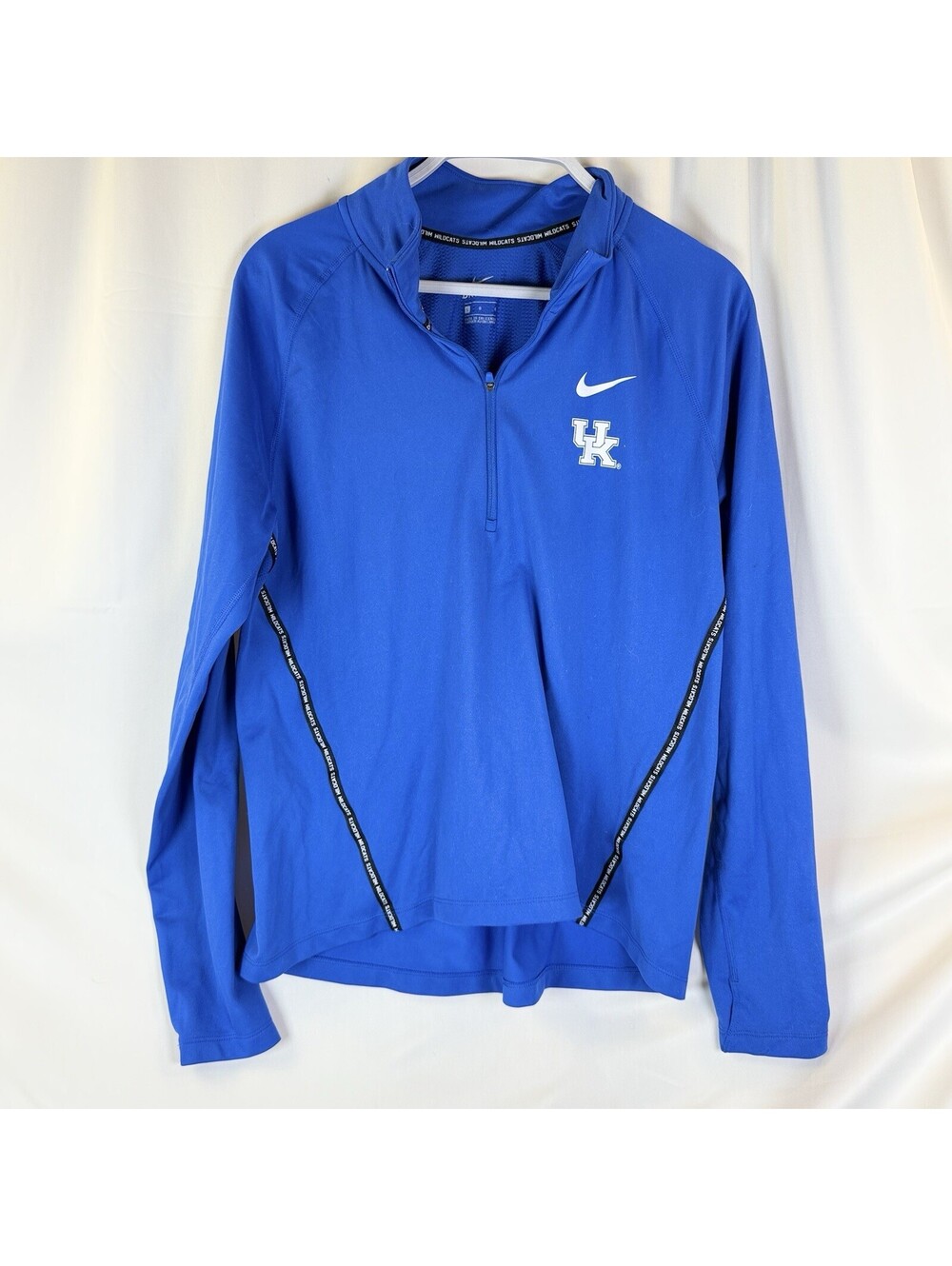 Nike 1/4 Zip Pullover Women Size L Blue Kentucky Wildcats Dri-FIT LS BBN UK CATS
